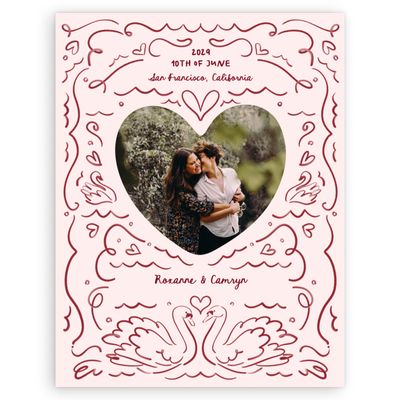 Pink Wedding Digital Save the Date - Somero Portrait