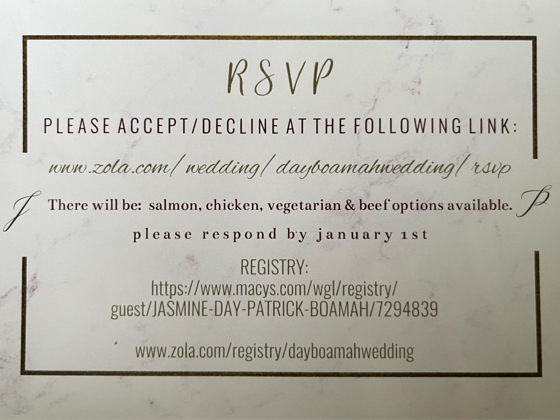 The Wedding Website of Jasmine Day and Patrick Boamah