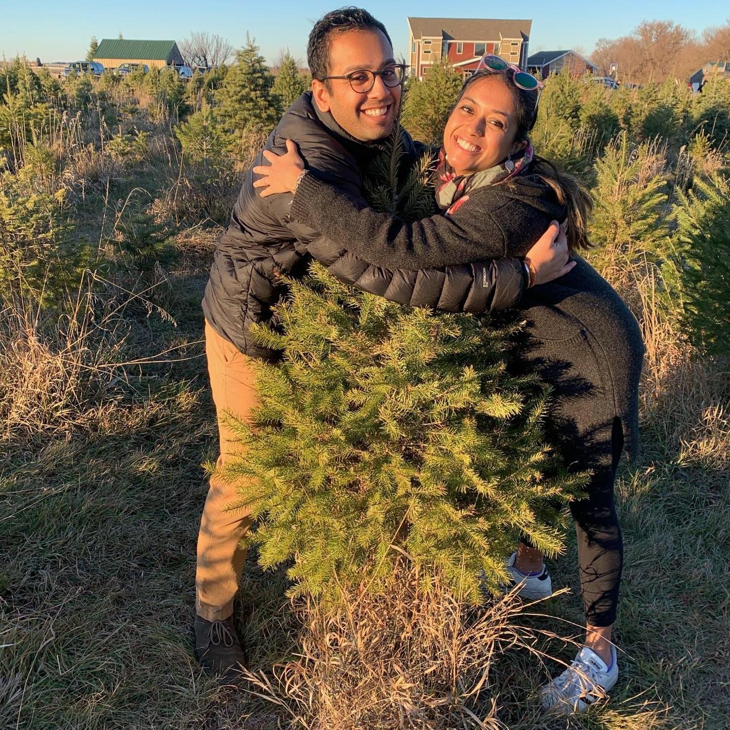 On our first Thanksgiving together, we went to a farm and picked out our first ever Christmas tree! November 2020.