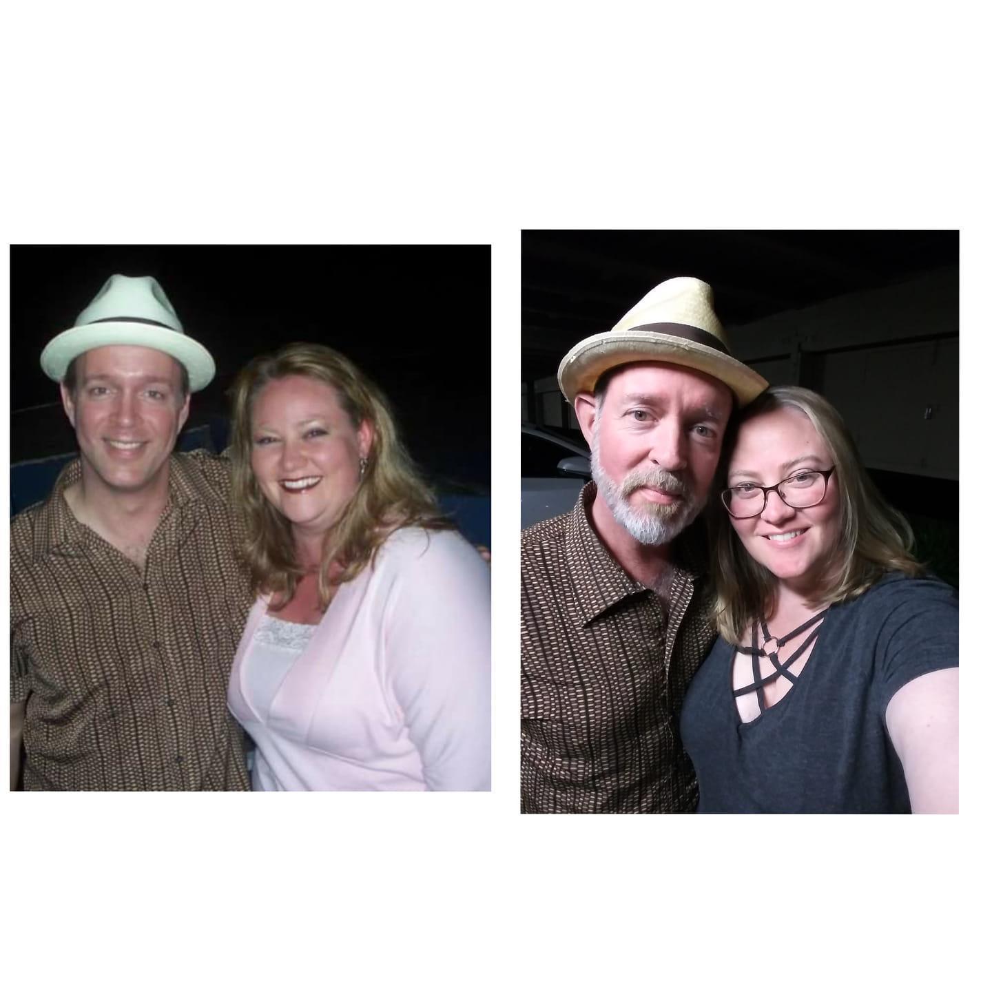 Photos taken 12 years apart....
and he still had the same hat and shirt...