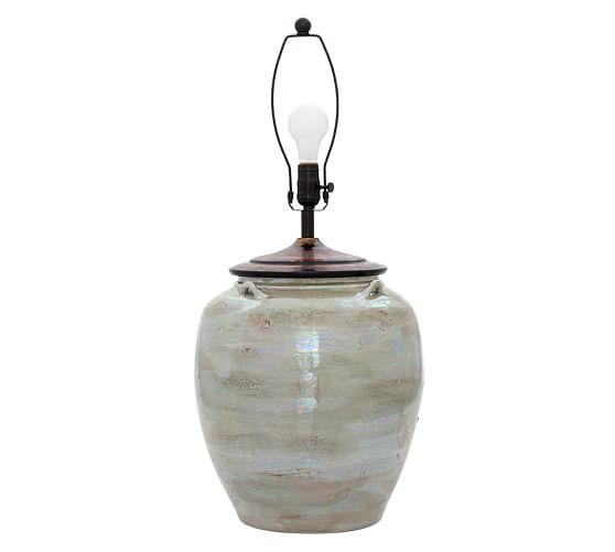 CFL Courtney Ceramic Table Small Lamp Base, Blue Glaze