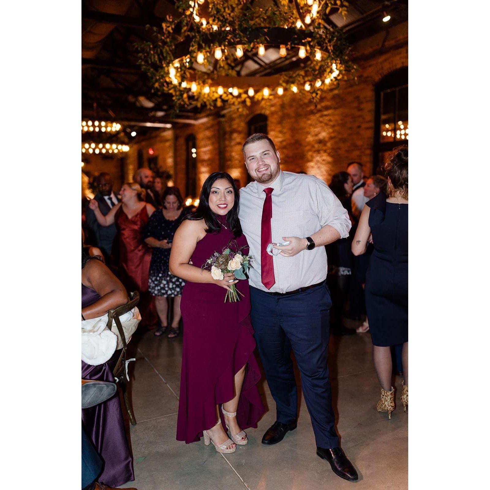 It was meant to be. I caught the bouquet and Ken caught the garter!