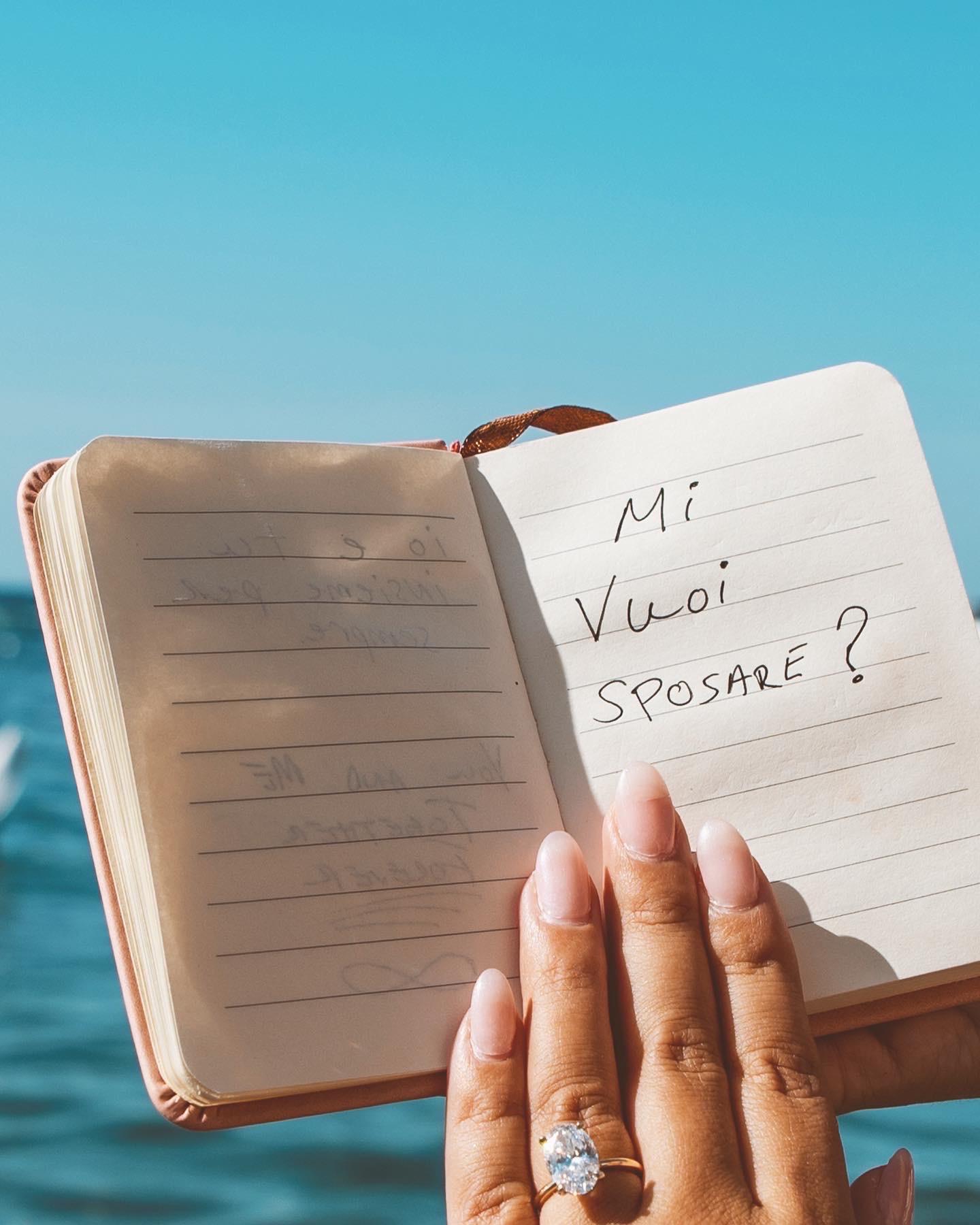 The last page of the notebook said ‘Will you marry me’ with no translation to English. When Jenn turned to Matt to see what it meant, he was down on one knee. 💍