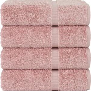 Chakir Turkish Linens | Hotel & Spa Quality 100% Cotton Premium Turkish Towels | Soft & Absorbent (4-Piece Bath Towels, Pink)