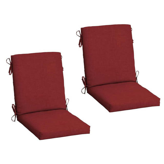 Arden 2-Pack Outdoor Patio Dining Chair Cushion, 20x44, Rain-Proof Seat Pad, Fade-Resistant Outdoor Cushion Ruby Red Leala