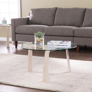 Anwick Round Glass-Top Cocktail Table