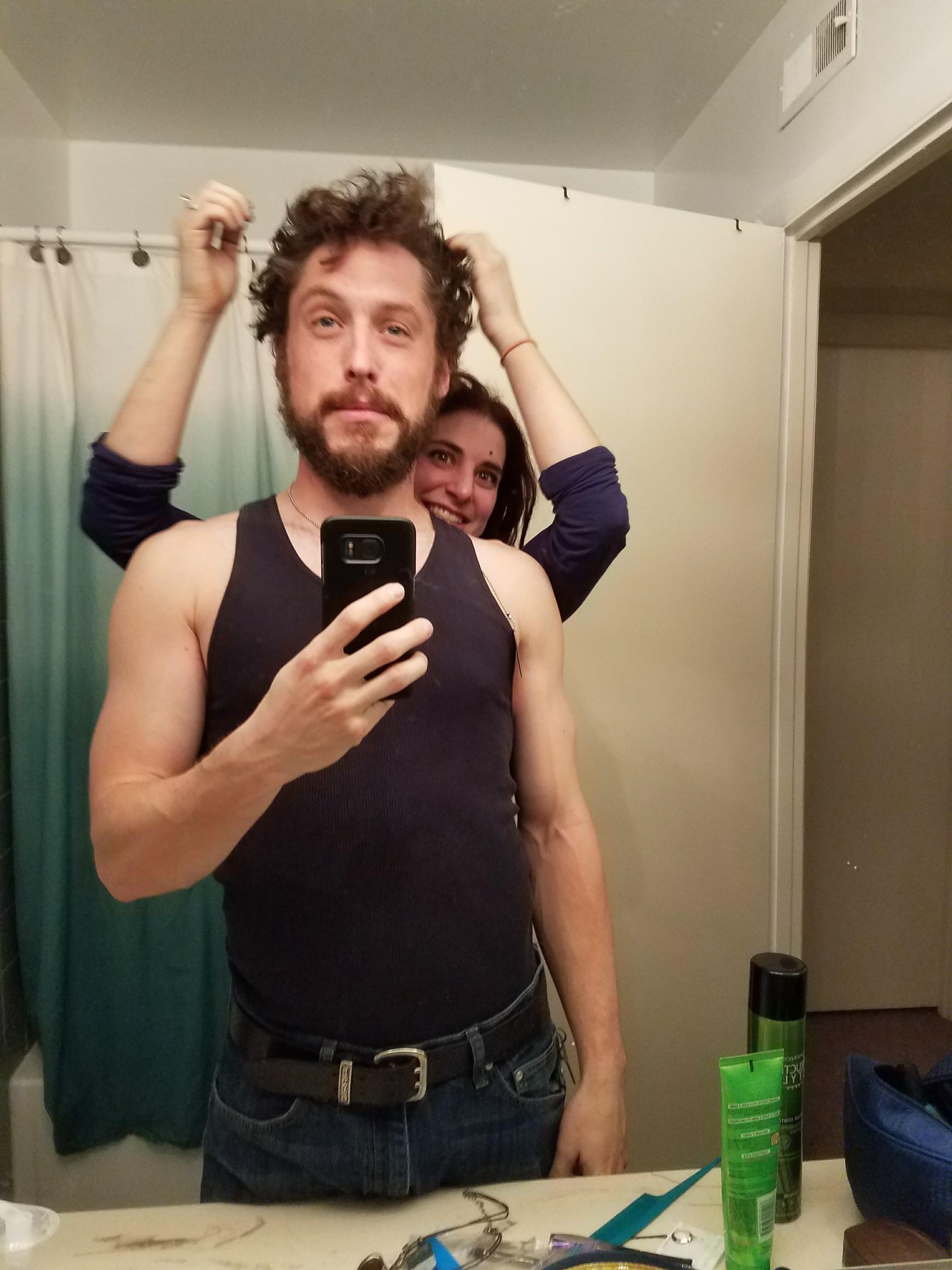Someone needs a haircut and Dani is letting him know it!!!!!!!