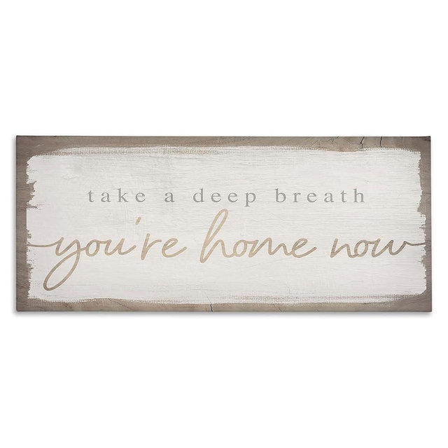 Stupell Industries You're Home Now Weathered Chic, Designed By Daphne Polselli, 24 x 10, Canvas Wall Art
