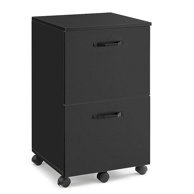 VASAGLE 2-Drawer File Cabinet, Filing Cabinet for Home Office, Small Rolling File Cabinet, Printer Stand, for A4, Letter-Size Files, Hanging File Folders, Modern Style, Matte Black UOFC040B16