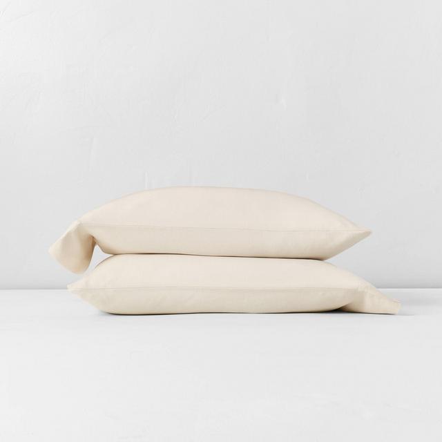 Standard Linen Blend Pillowcase Set Natural - Casaluna™