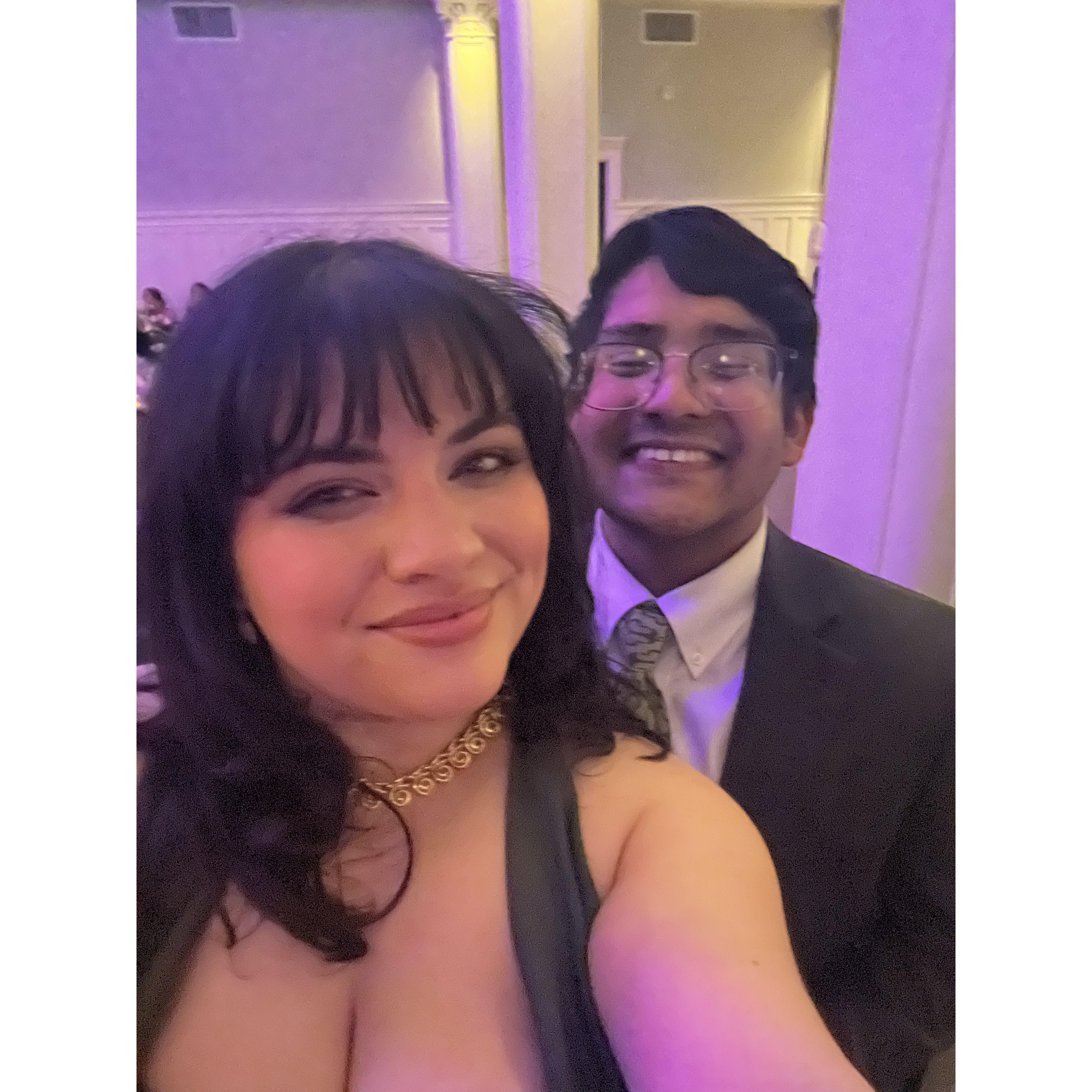 Alexis and Kushal at his medical school formal.