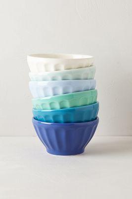 Assorted Latte Bowls Set. Color:Blue