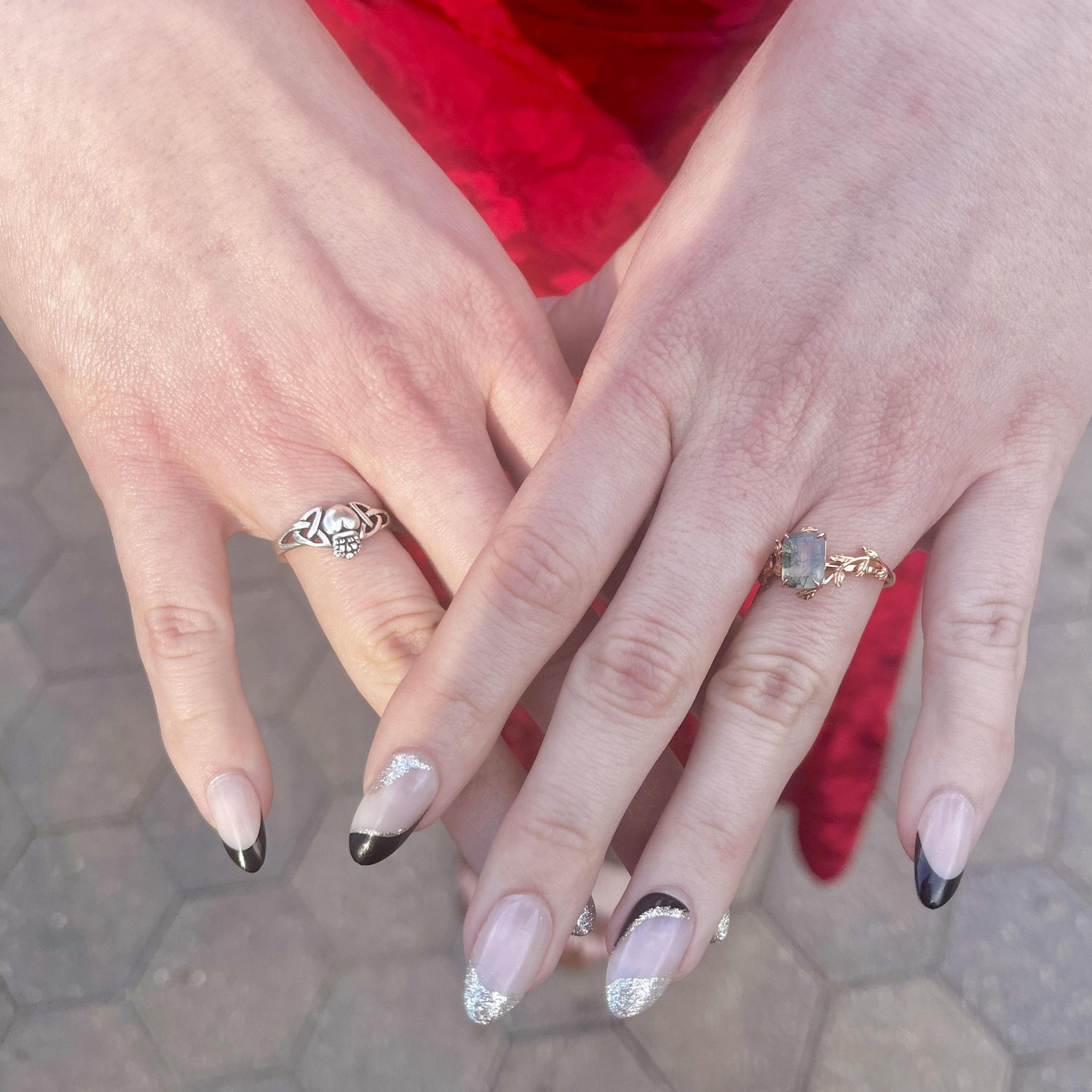 The day we got engaged. The ring, and the original promise ring.