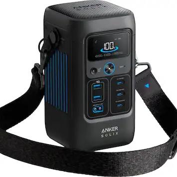 Anker - SOLIX C200X DC Portable Power Station 192Wh (60,000mAh)/200W Extremely Portable & Fast Charge (192 Wh Capacity) - Black
