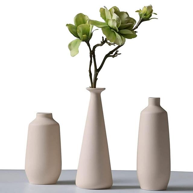  Abbittar Ceramic Vase Set of 3, Flower Vase Minimalism Style  for Rustic Home Decor, Modern Farmhouse Decor, Living Room Decor, Shelf  Decor, Table, Bookshelf, Mantel and Entryway Decor-Multicolor : Home 