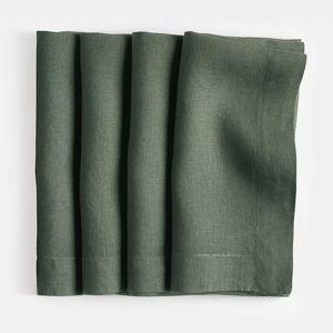 Marin Pine Green Linen Napkins, Set of 4
