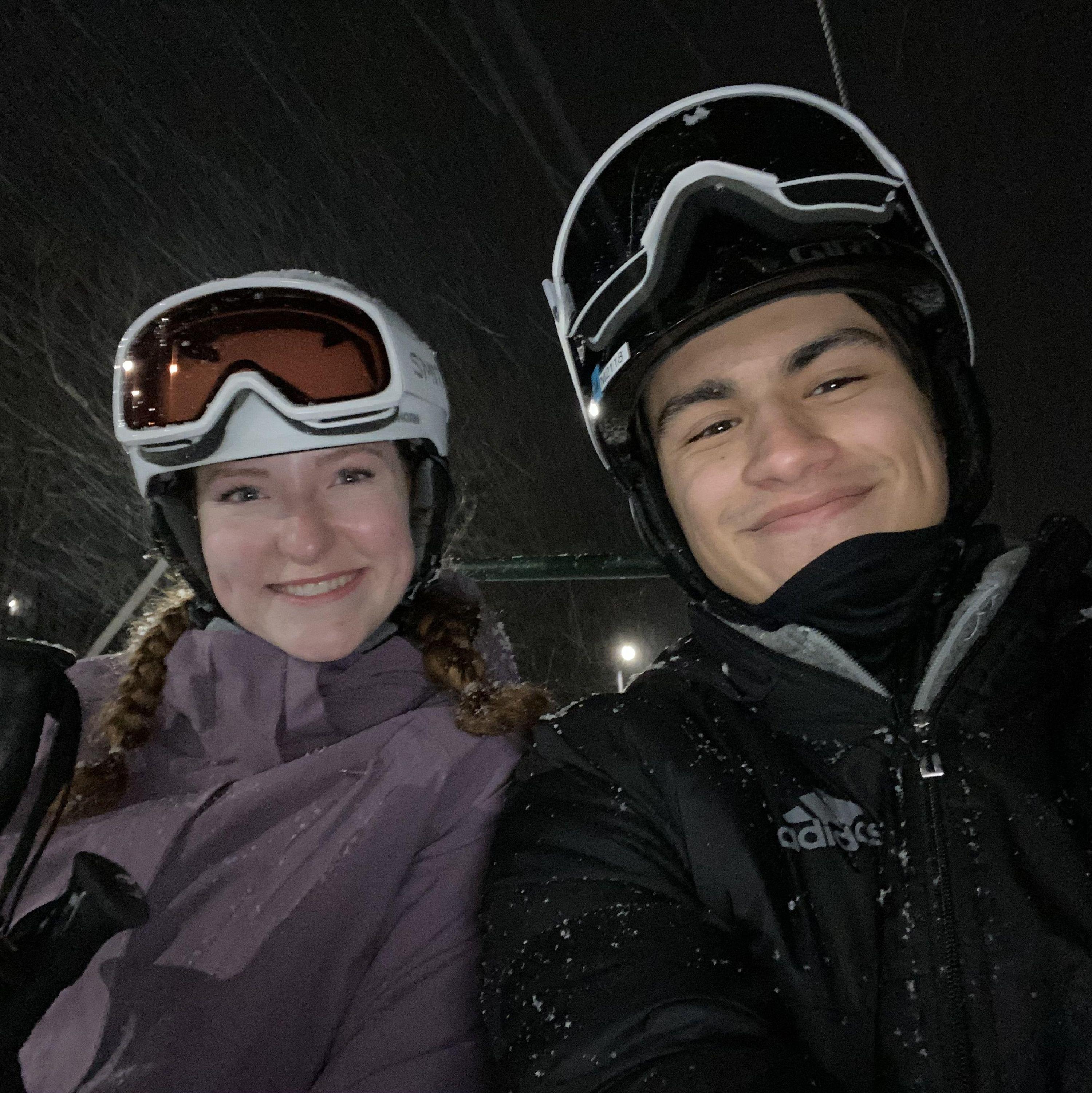 1.20.23 - Amy and Emanuel skiing at Bolton Valley Resort in Bolton, Vermont.