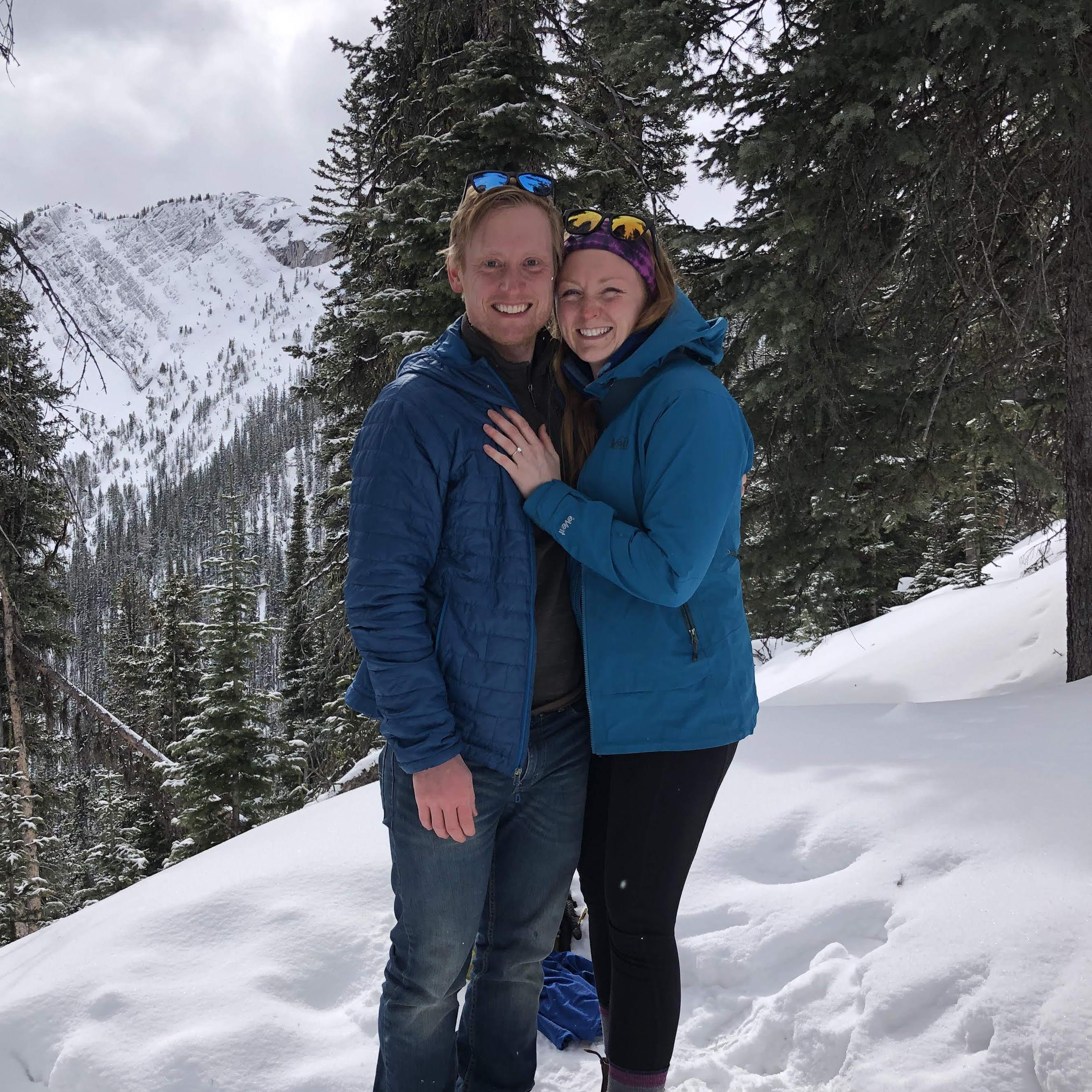 A fellow hiker on Sulpher Mountain in Banff took this picture for us after John proposed! Our first picture as an engaged couple!