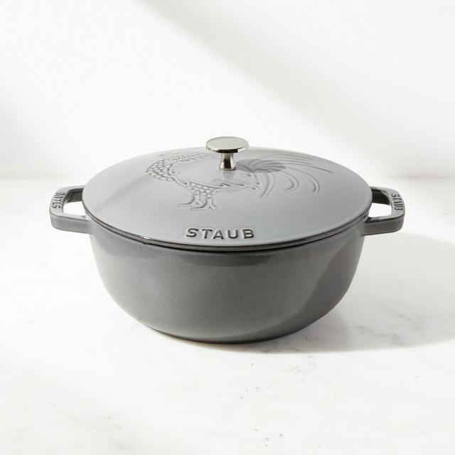 Staub Essential ® Graphite 3.75-Qt. Round French Oven with Rooster Lid