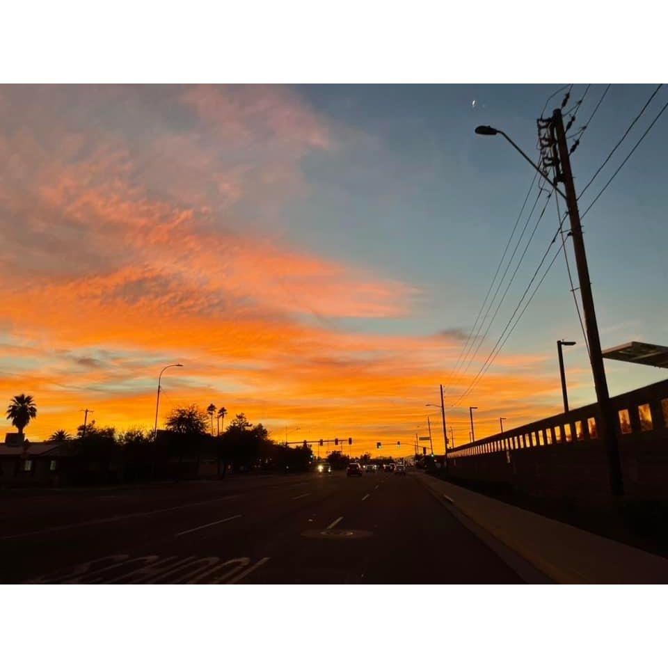 The sunset on the way to dinner the night Stephen proposed.