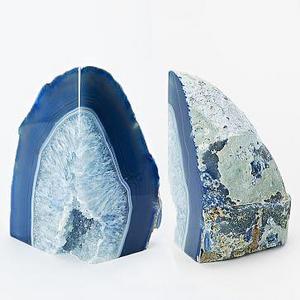 Agate Bookends, Set of 2, Blue