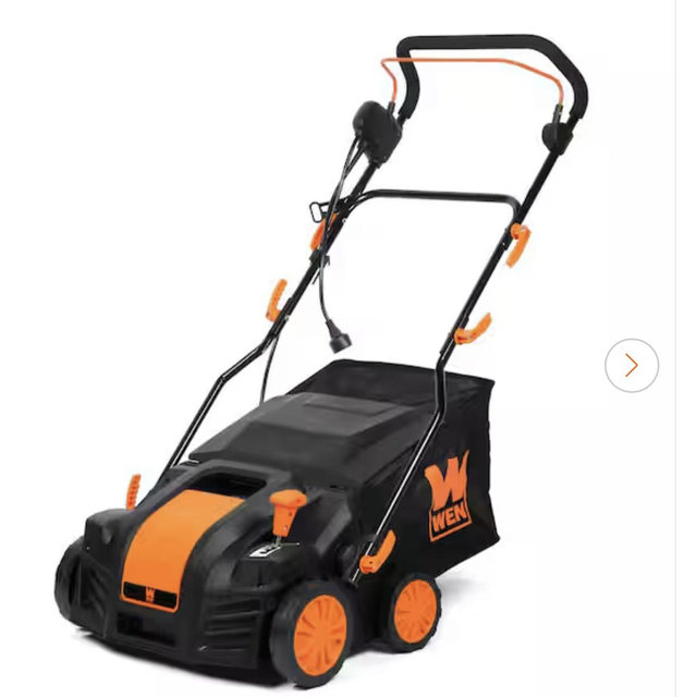 WEN 16 in. 15 Amp 2-in-1 Electric Dethatcher and Scarifier with Collection Bag DT1516