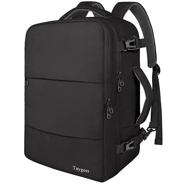 Travel Laptop Backpack, Airplane Approved Travel Backpack Suitcase For Men Women With Usb Charging Port, Lightweight College School Bookbag 15.6 inch Laptop Backpack Gifts For Casual Business, Black