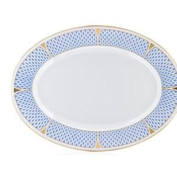 Herend Art Deco Blue Large Platter (Kuhl Linscomb)