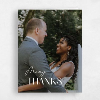 White Typography Wedding Thank You - Sidney Portrait