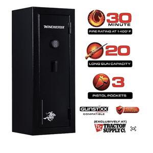 Winchester Safes 20 Long Gun 14.2 cu. ft. Electronic Lock Gun Safe, 30 Min. Fire Rating, Black at Tractor Supply Co