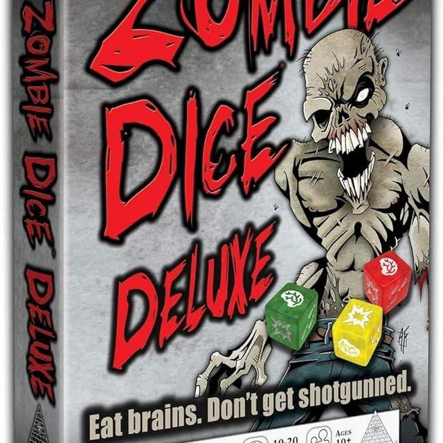 Zombie Dice Deluxe Dice Game, Adults and Family, Fast Pace Dice Game, Zombie Apocalypse Theme, Ages 10+, For 2+Players, Average Play Time 10-20 Minutes, From Steve Jackson Games,Red