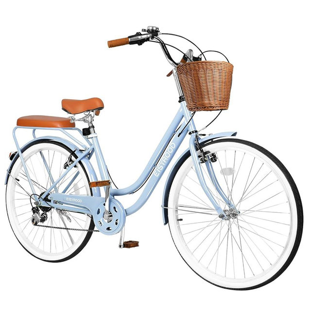 EISYROOD 26 Inch Beach Cruiser Bike for Women, Hybrid Womens Bike with 7 Speed, Adjustable Seat, Lightweight Women Beach Cruiser Bike with Anti-Skid Tires, V-Brakes