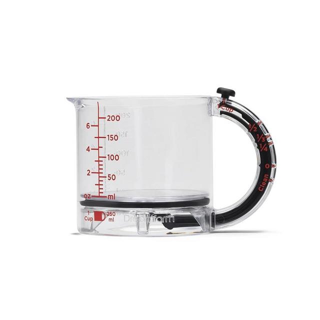 Dreamfarm Upcup All-in-1 Adjustable Measuring Cup, Metric & Imperial Measurements up to 1 Cup - Black/Clear