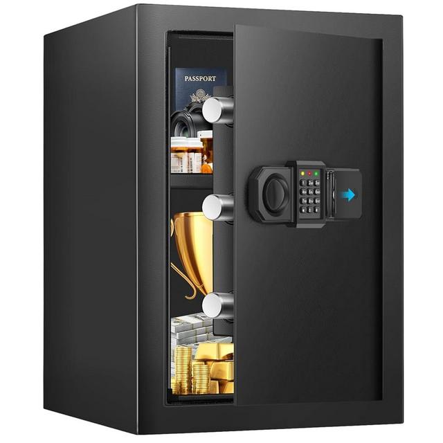 2.6 Cuft Fireproof Safe for Home Use, All Steel Fire Safe Box with Programmable Keypad, Backup Keys and Alarm System, Anti-Theft Home Safe Water and Fireproof for Document Money Medicines