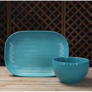 Mainstays Oval Platter and Large Serve Bowl, 2-Piece Serving Set