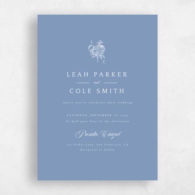 Multi-Colored Wedding Invitation - Peonia Portrait