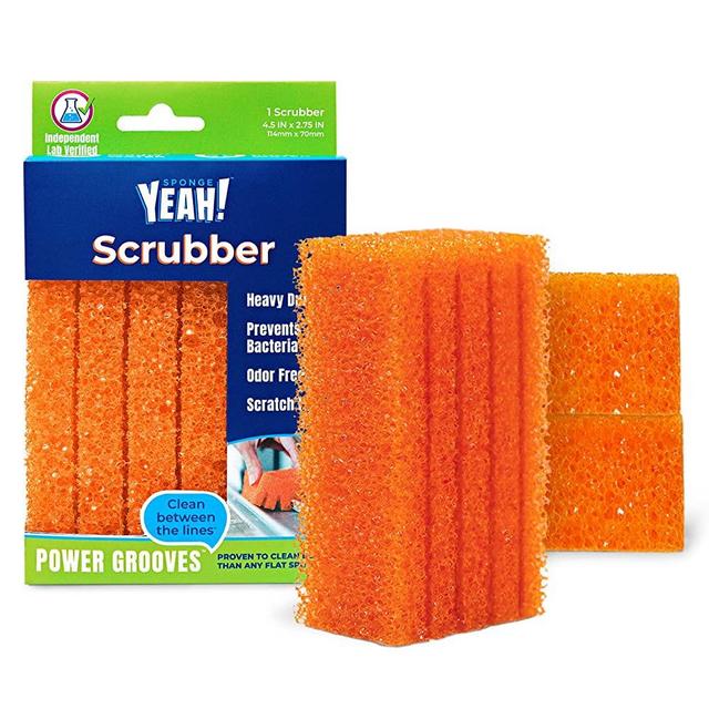 Sponge Yeah! Scrubber 3 Pack – Heavy Duty Non Scratch Scouring Sponges for Kitchen and Household Cleaning, Scrubbing Pots, Washing Baked-On Dishes