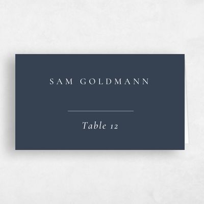 Grayed Navy, Blue Wedding Place Card - Sloan