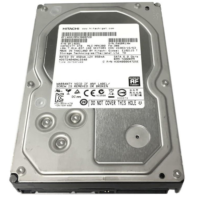 HITACHI 0F14681 Deskstar 7K4000 4TB 7200 RPM SATA 3.5" HDD (Renewed)