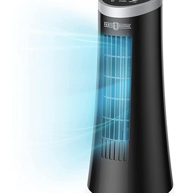 PARIS RHÔNE Desk Fan, 75° Oscillating Fan, Quiet Cooling Table Fan with 2 Speeds, 12’’Portable Small Fan for Desktop Bedroom Home Office