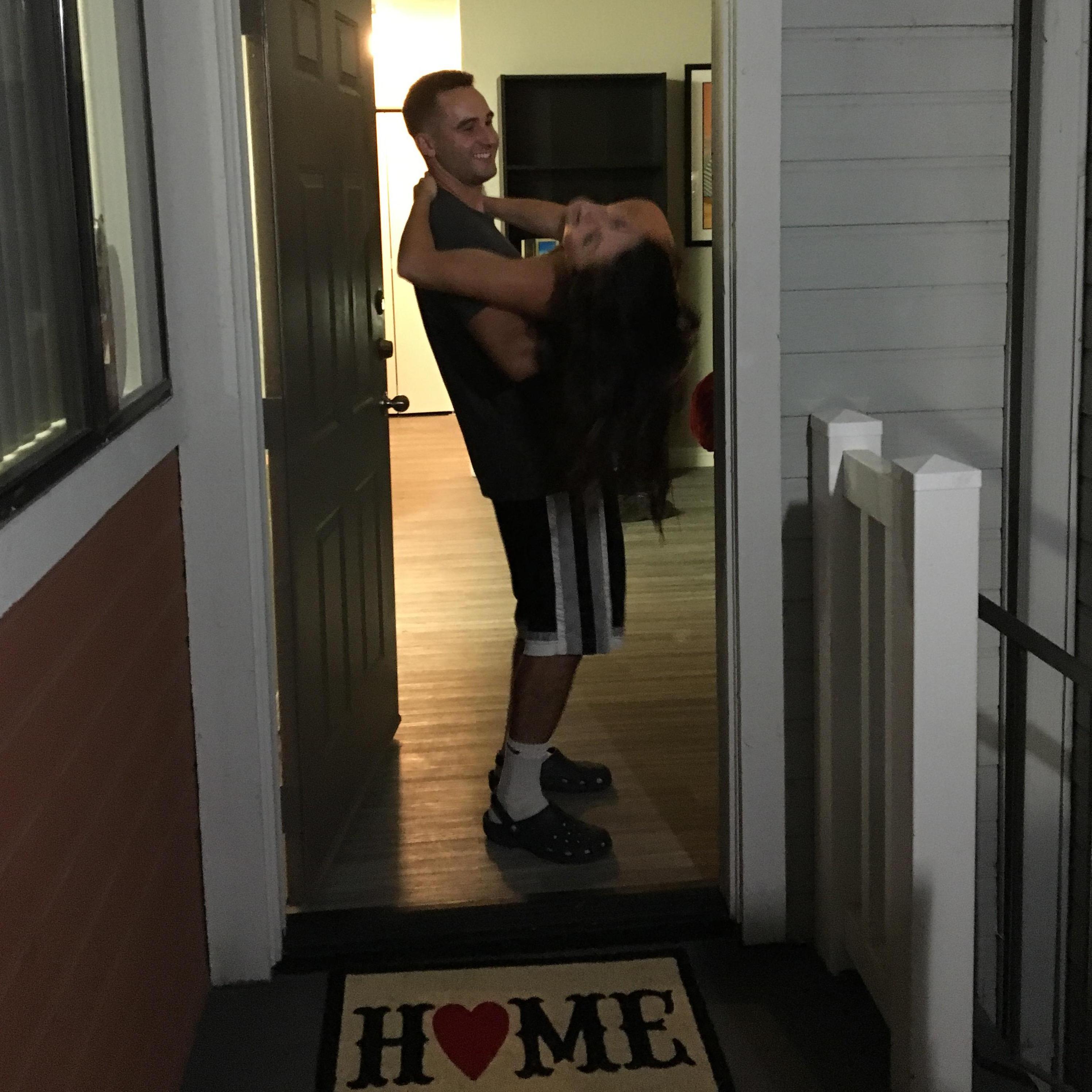 Moving into our first place together and Bryce carried me in like the princess I think I am haha