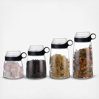 4-Piece Canister with Measuring Cups Set