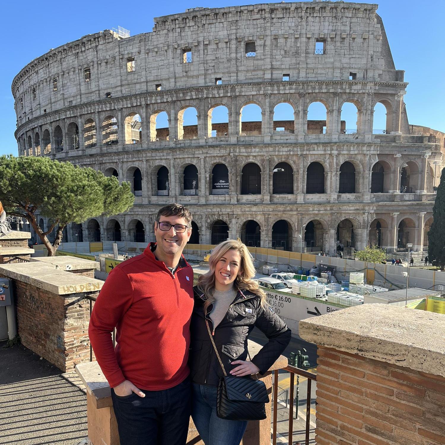 Checking a wonder of the world off our list together at the Colosseum!