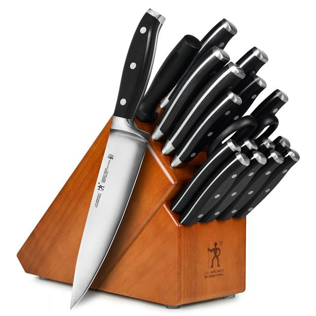 J.A. Henckels International Forged Premio 19-piece Knife Set with Cherry Block