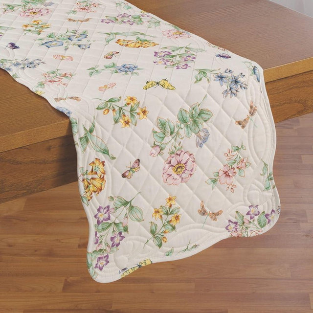 Lenox Butterfly Meadow Quilted Runner, Multicolor, 14" W x 70" L
