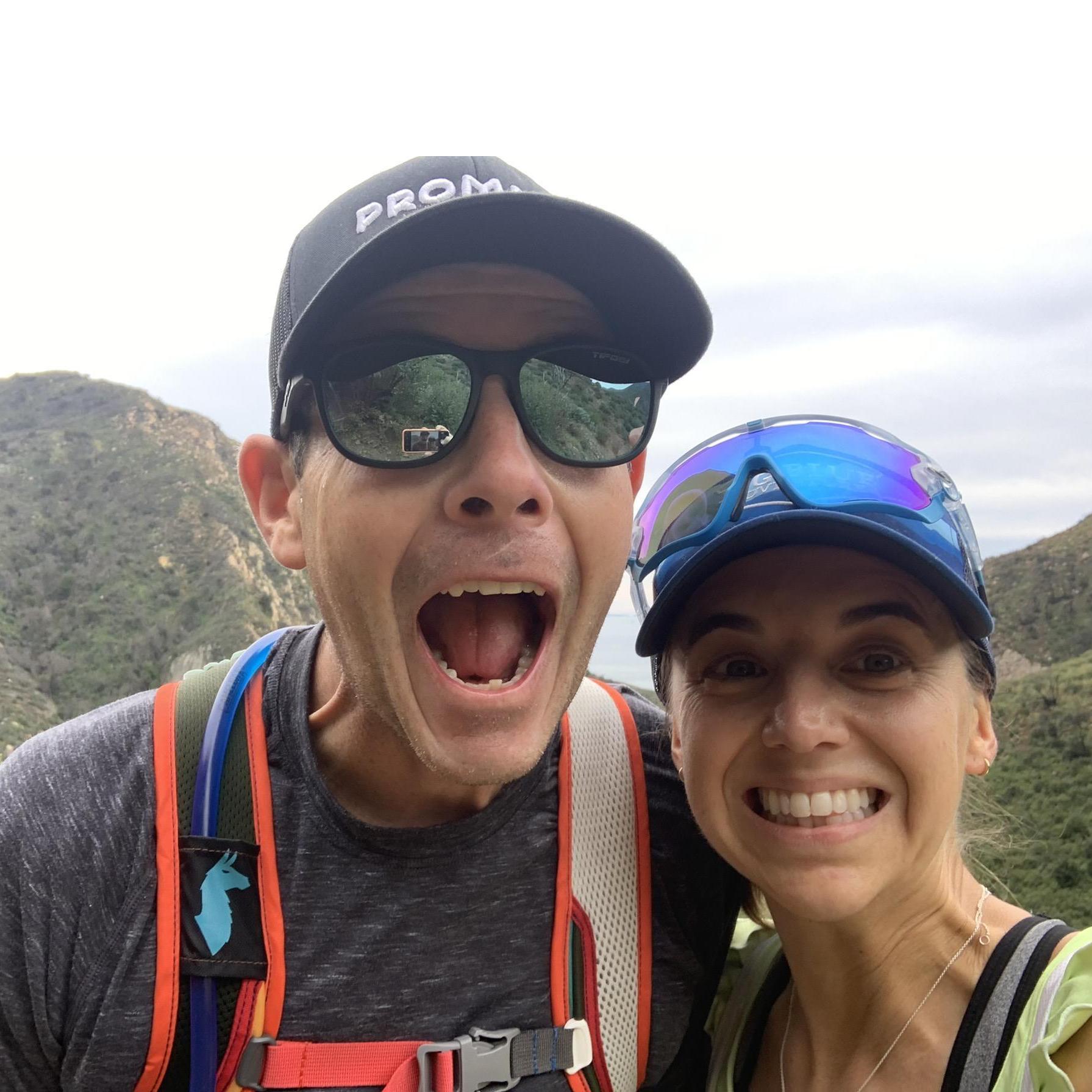 Doing epic things like hiking local trails with rocks in our backpacks... we may be crazy, but at least we're crazy together!