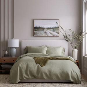 Full/Queen Linen Duvet Cover Set | Quince in Willowleaf