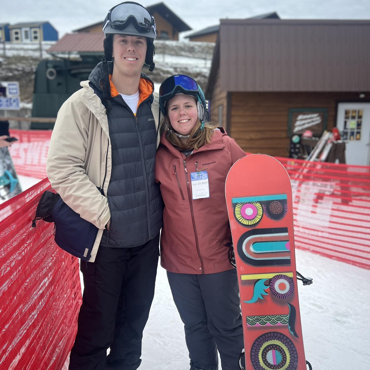 Sam tried skiing!