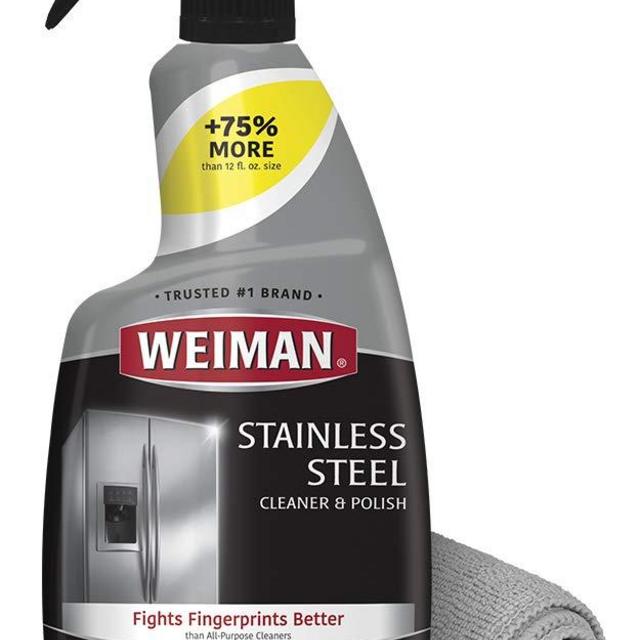 Weiman Stainless Steel Cleaner and Polish - 22 Ounces (Microfiber Cloth) - Appliance Surfaces Leave Behind a Brilliant Shine