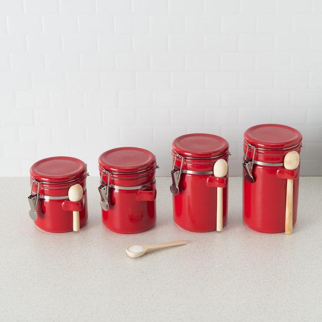 4 Piece Ceramic Kitchen Canister Set